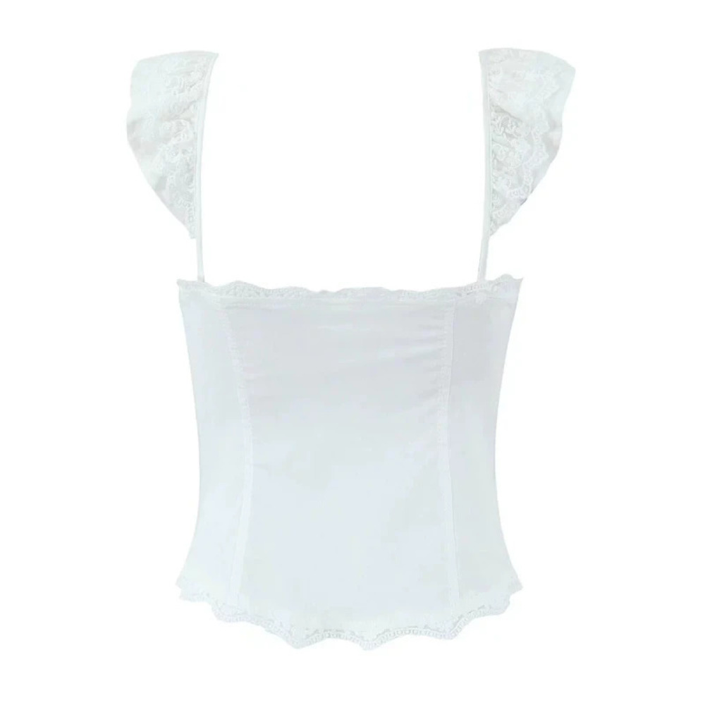 Embroidered Mesh Patchwork Top - Picture 2 of 4